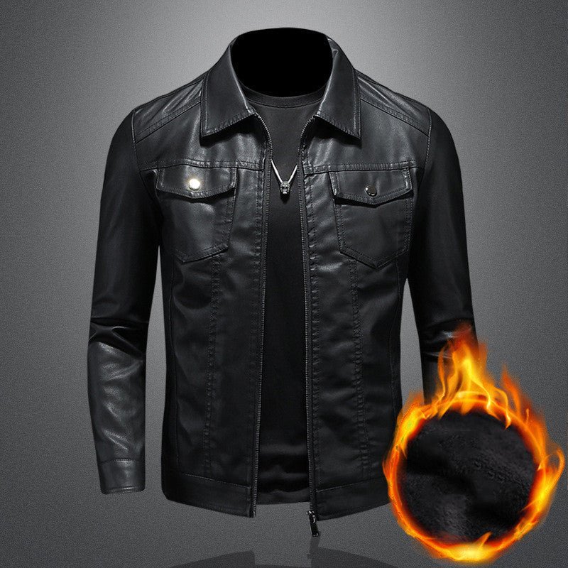 Nelson casual biker leather jacket – men