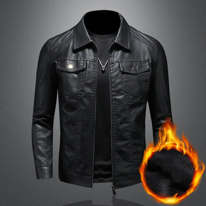 Nelson casual biker leather jacket – men