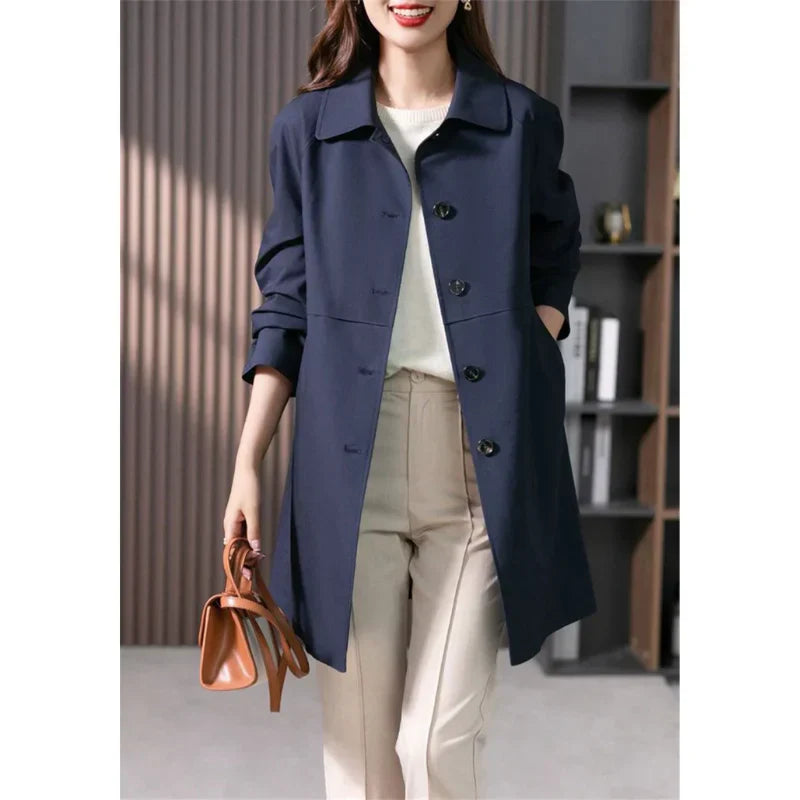 Women's casual trench coat – lightweight, modern transitional coat
