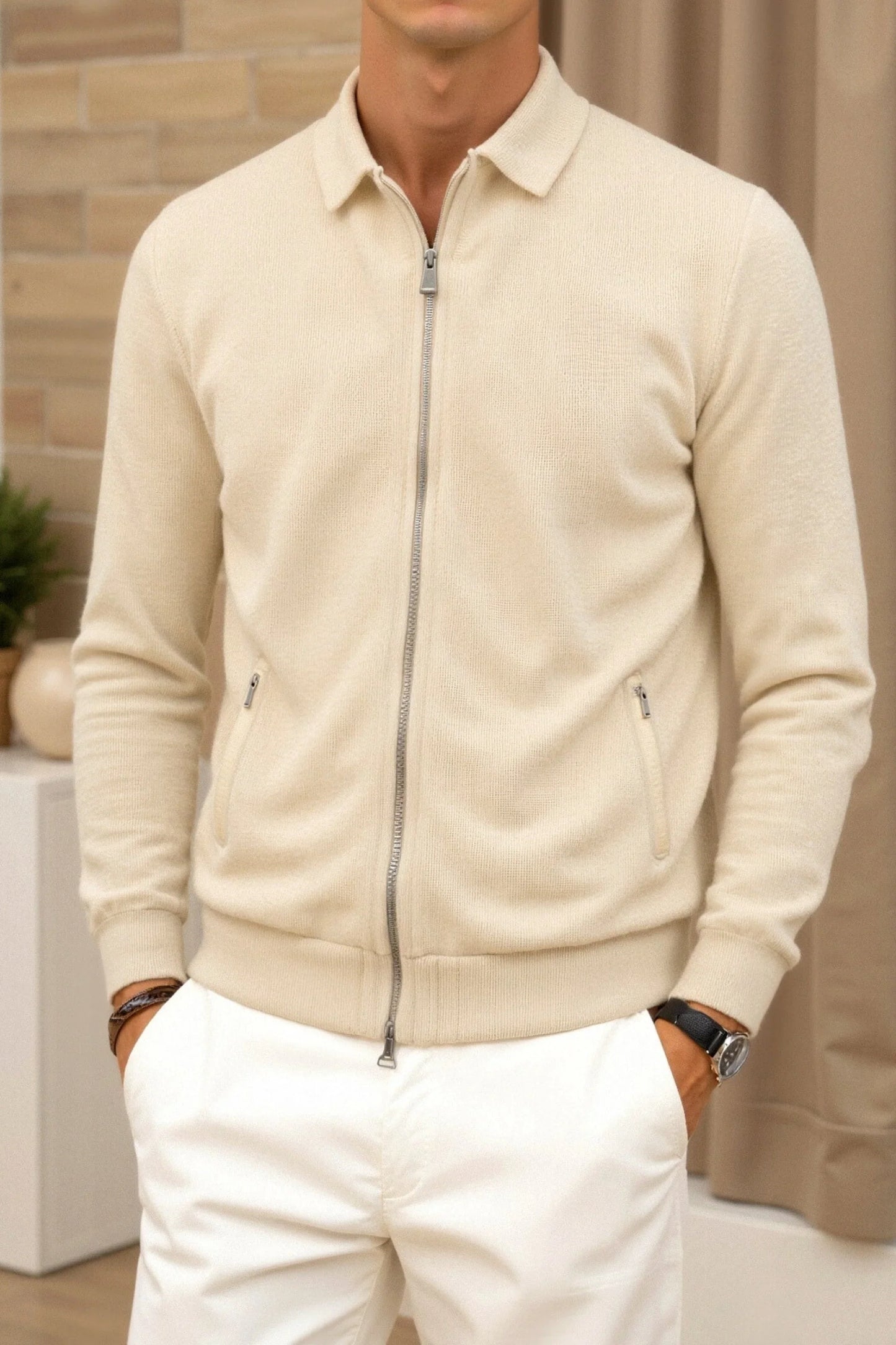 Giovanni Stylish Men’s Jacket in Beige