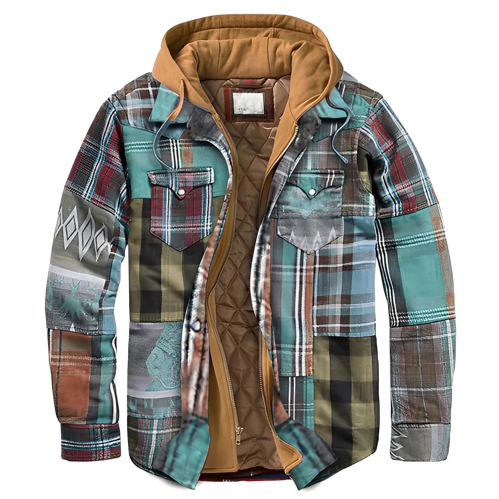 Flynn classic checked hooded jacket – men