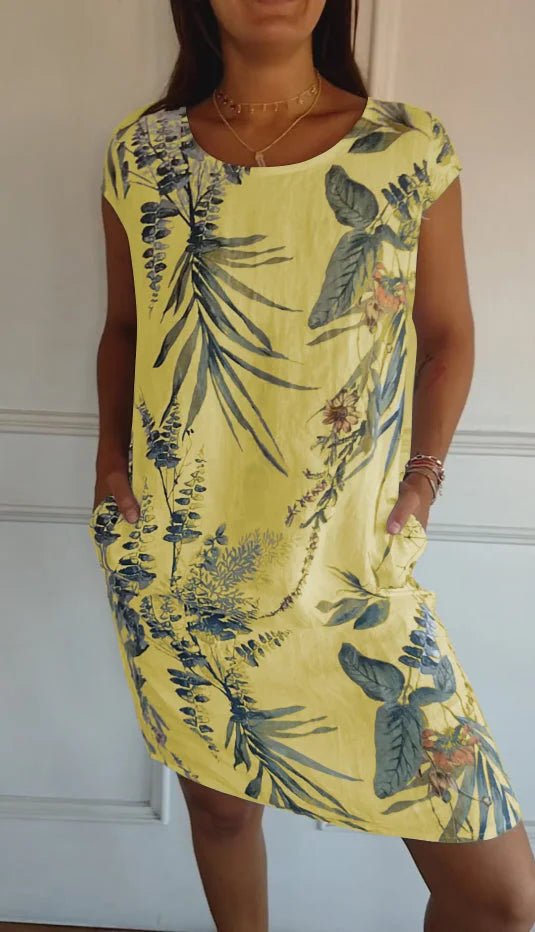 Britt printed round-neck dress – women