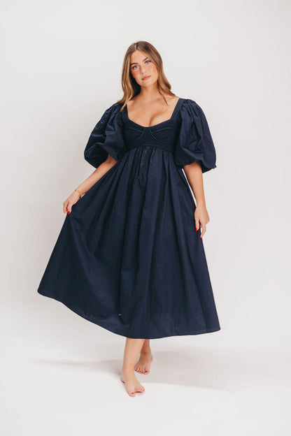 Harlow Maxi Dress in Navy - Bump Friendly