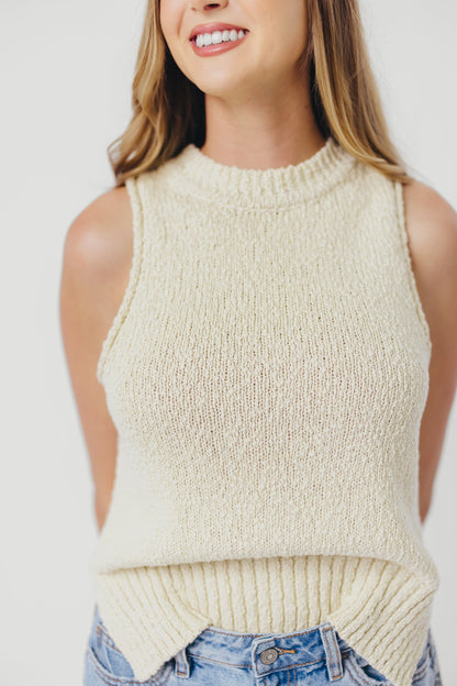 Nora Chunky Knitted Tank in Beige