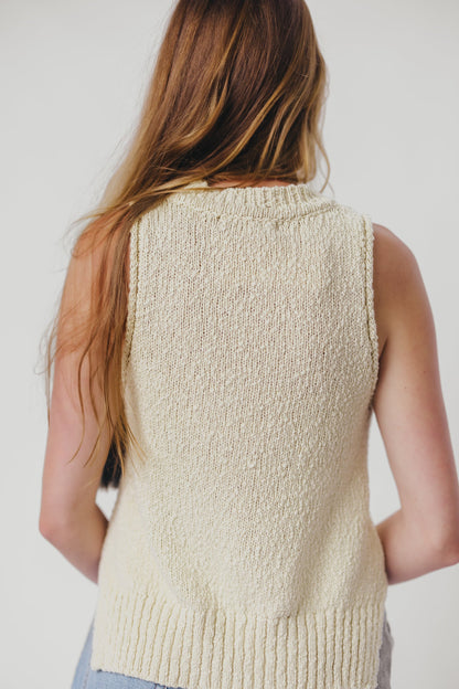 Nora Chunky Knitted Tank in Beige