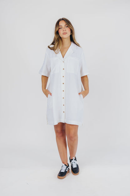 Kristen Button-Up Shirt Dress in Cotton - Nursing Friendly