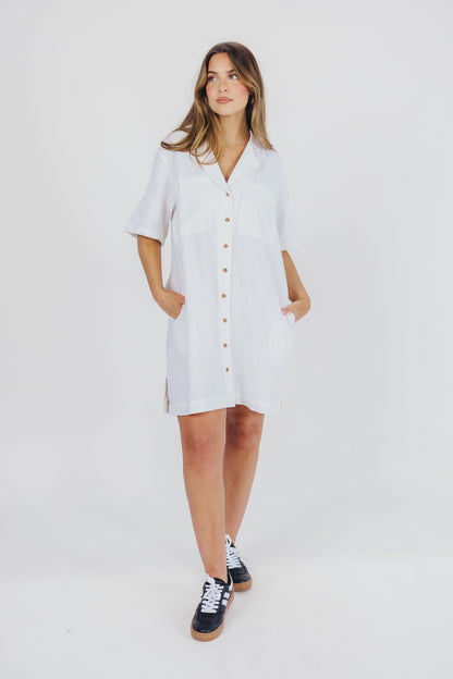 Kristen Button-Up Shirt Dress in Cotton - Nursing Friendly