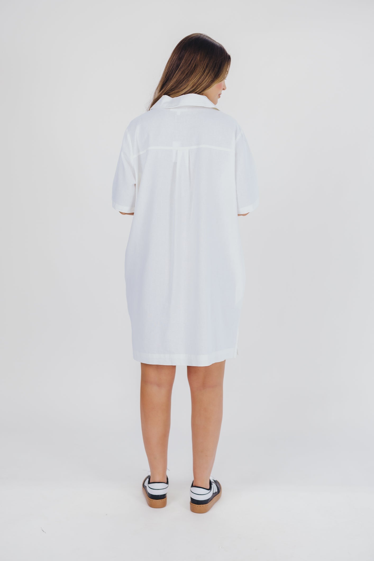 Kristen Button-Up Shirt Dress in Cotton - Nursing Friendly