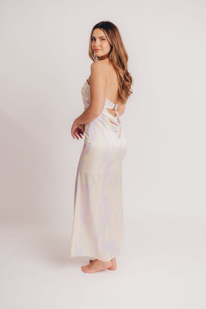 Disco Strapless Slip Dress with Back Clasp in Pastel