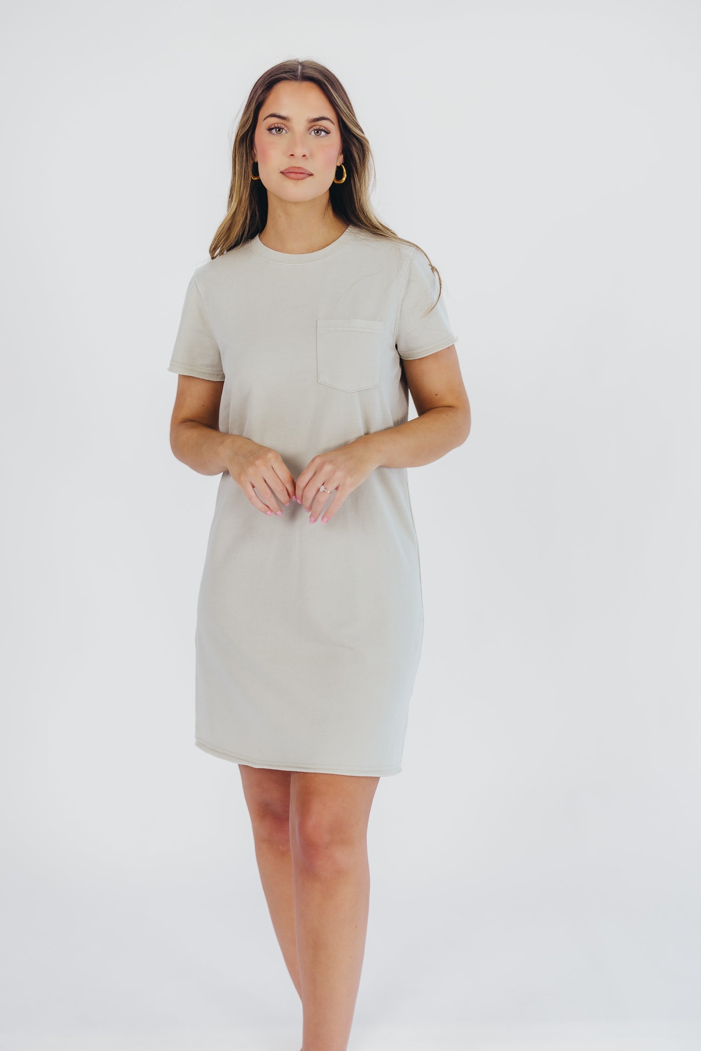 Raiya T-Shirt Dress in Soft Grey