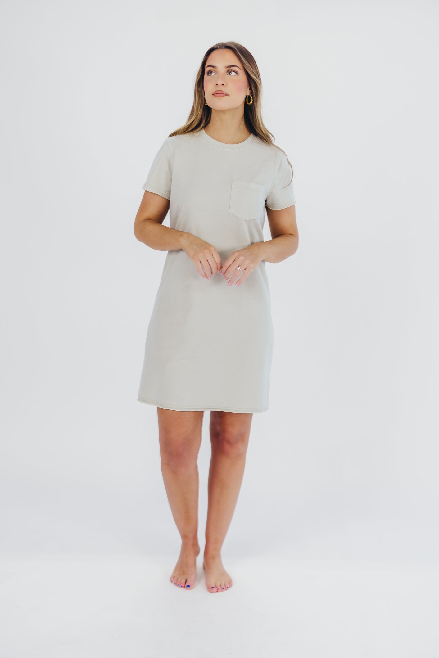 Raiya T-Shirt Dress in Soft Grey