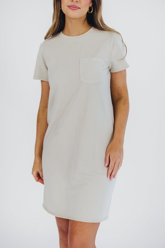 Raiya T-Shirt Dress in Soft Grey