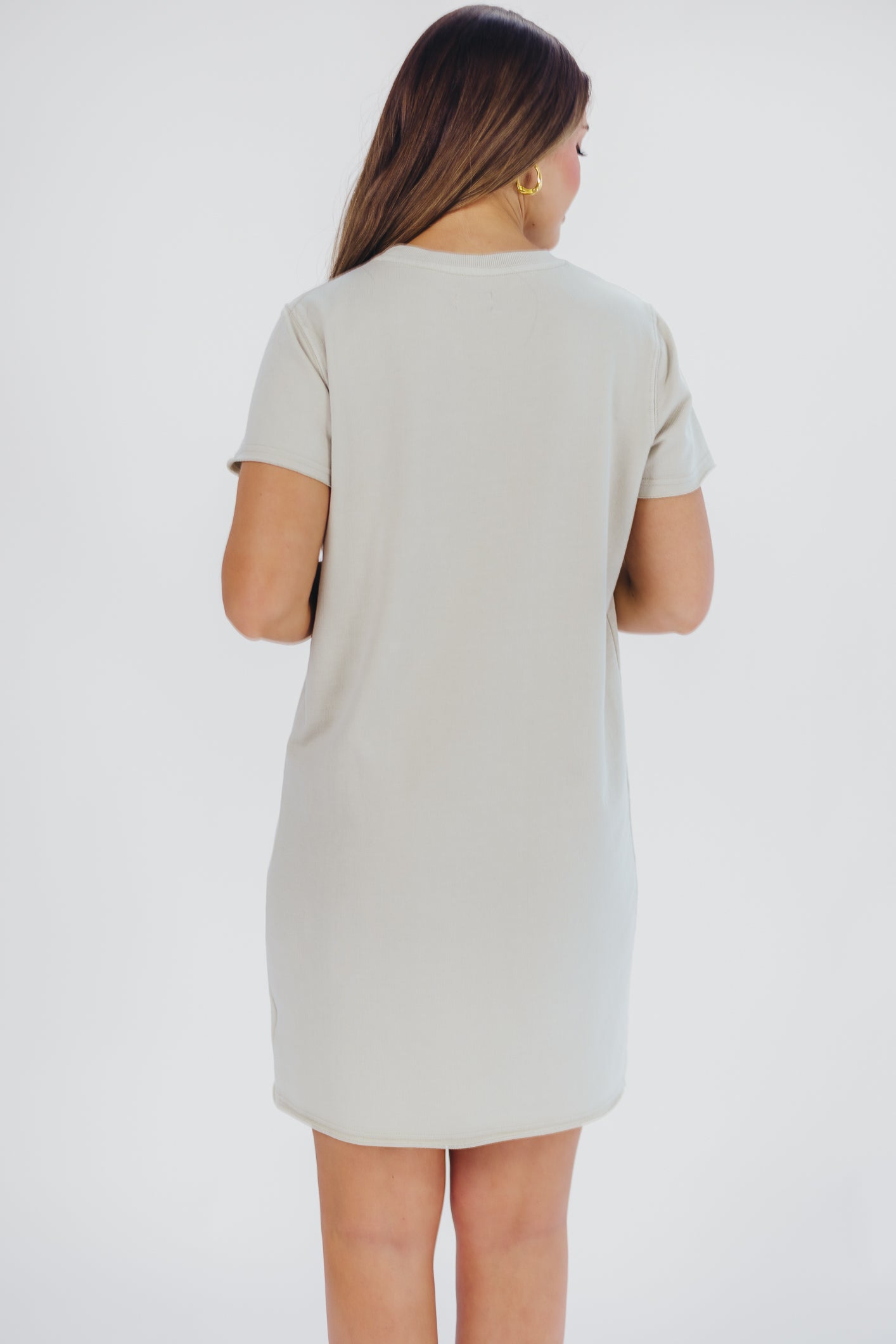 Raiya T-Shirt Dress in Soft Grey