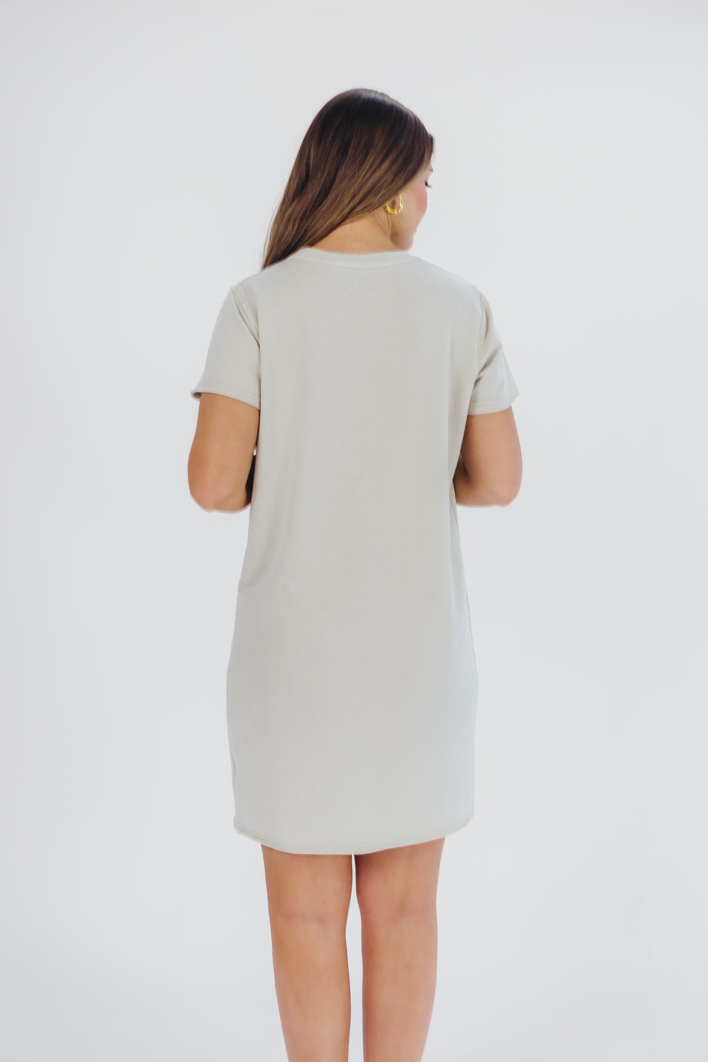 Raiya T-Shirt Dress in Soft Grey