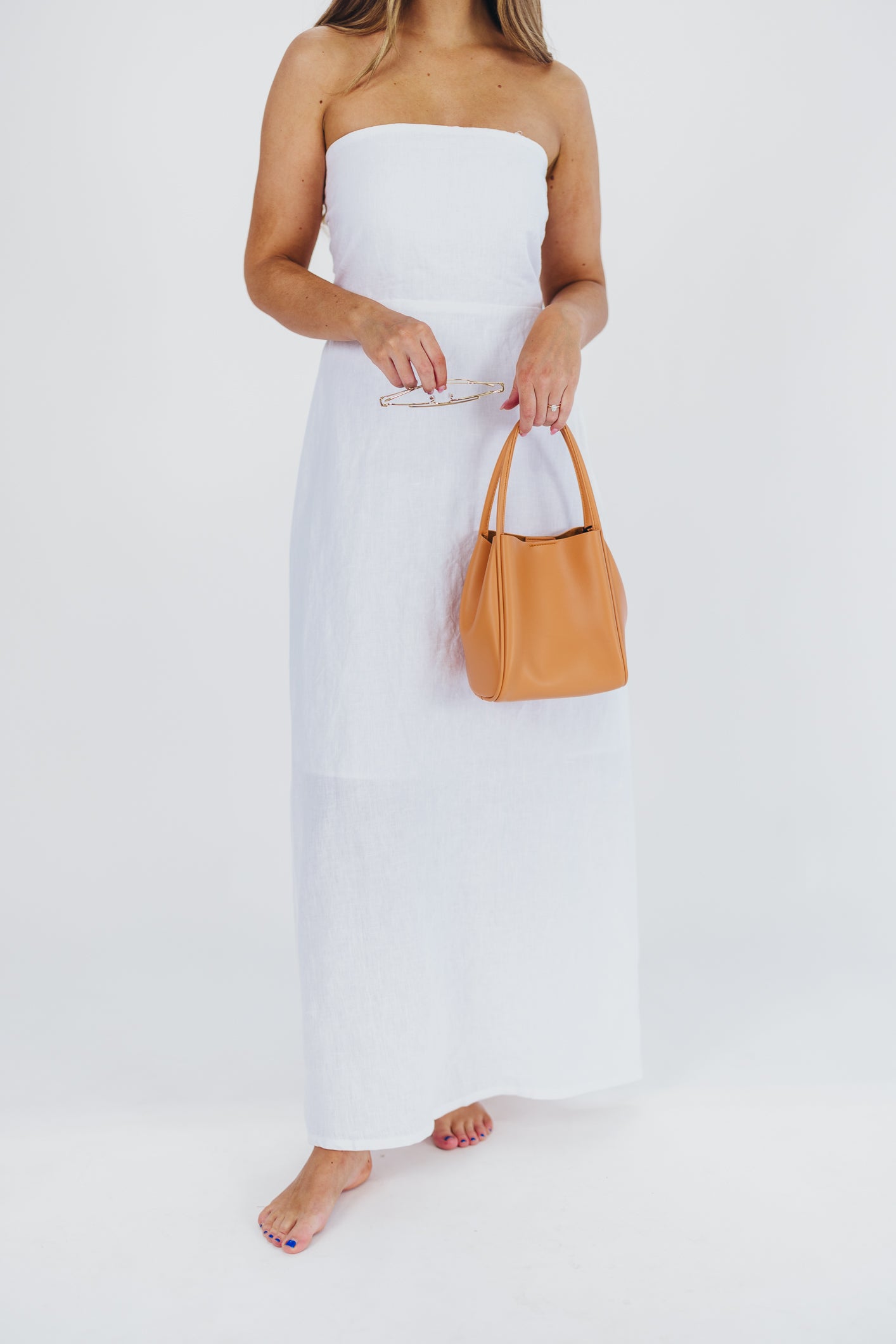 Blair Linen Maxi Dress in Off-White