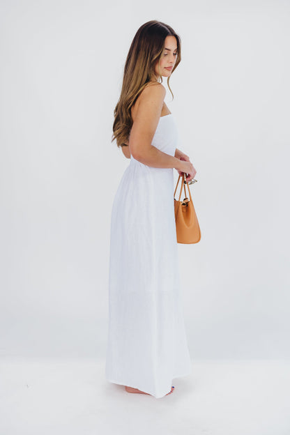 Blair Linen Maxi Dress in Off-White