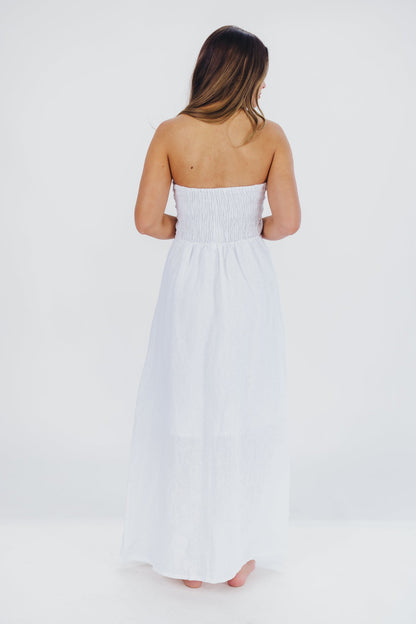 Blair Linen Maxi Dress in Off-White