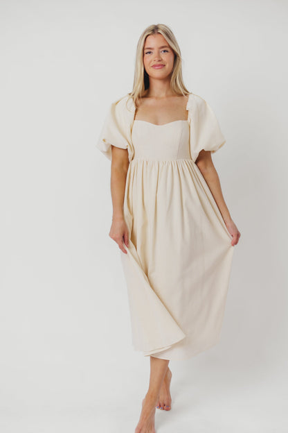 Hamilton Midi Dress in Ivory - Bump Friendly (S-XL)