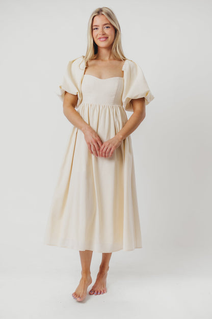 Hamilton Midi Dress in Ivory - Bump Friendly (S-XL)