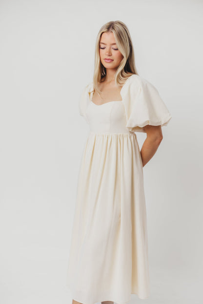 Hamilton Midi Dress in Ivory - Bump Friendly (S-XL)