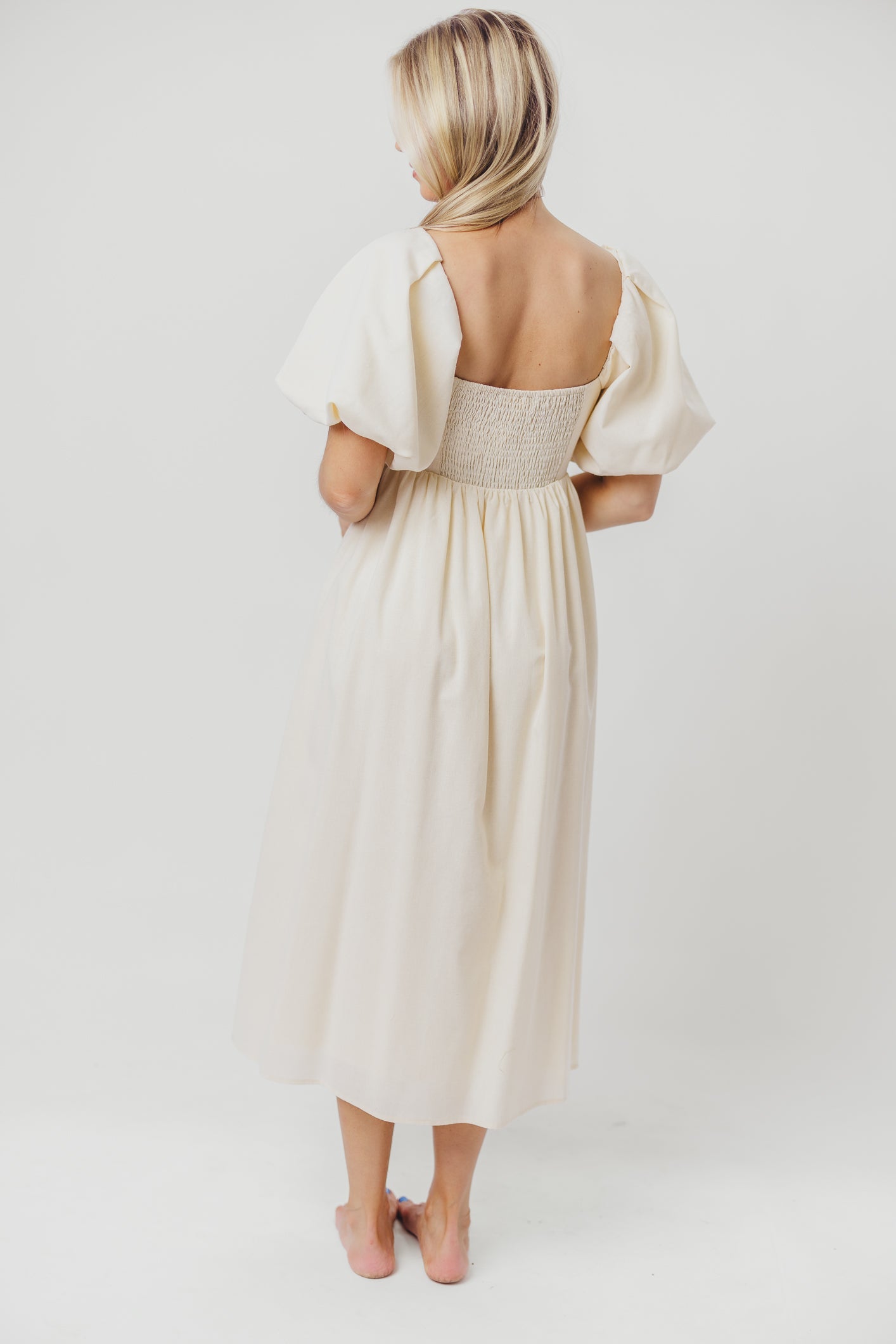 Hamilton Midi Dress in Ivory - Bump Friendly (S-XL)