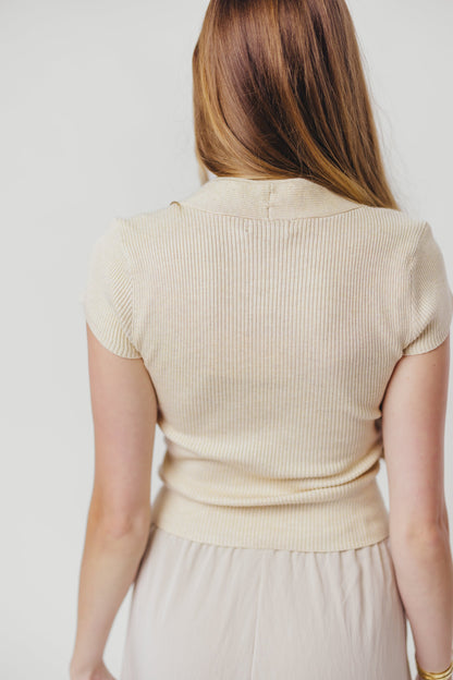 Ashley Square Neckline Knit Top in Ivory