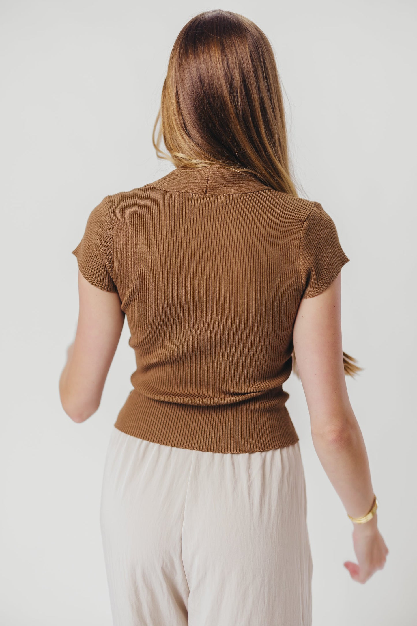 Ashley Square Neckline Knit Top in Mocha