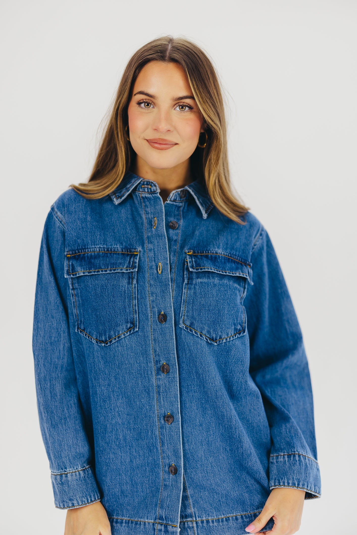 Jane Long-Sleeved Shirt in Denim