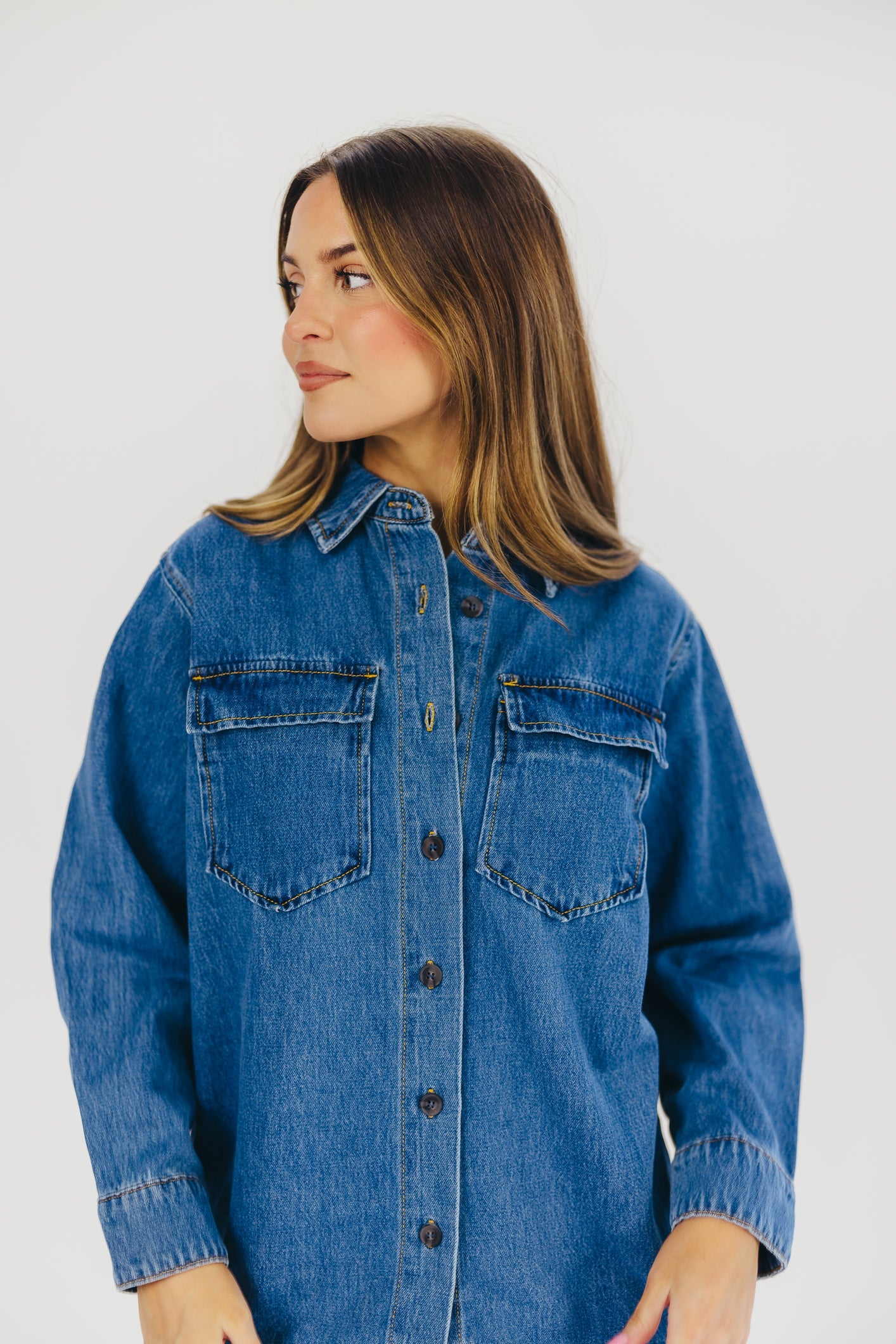 Jane Long-Sleeved Shirt in Denim