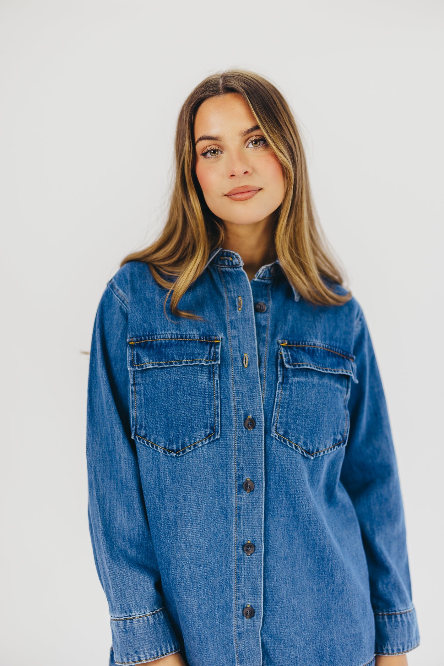 Jane Long-Sleeved Shirt in Denim