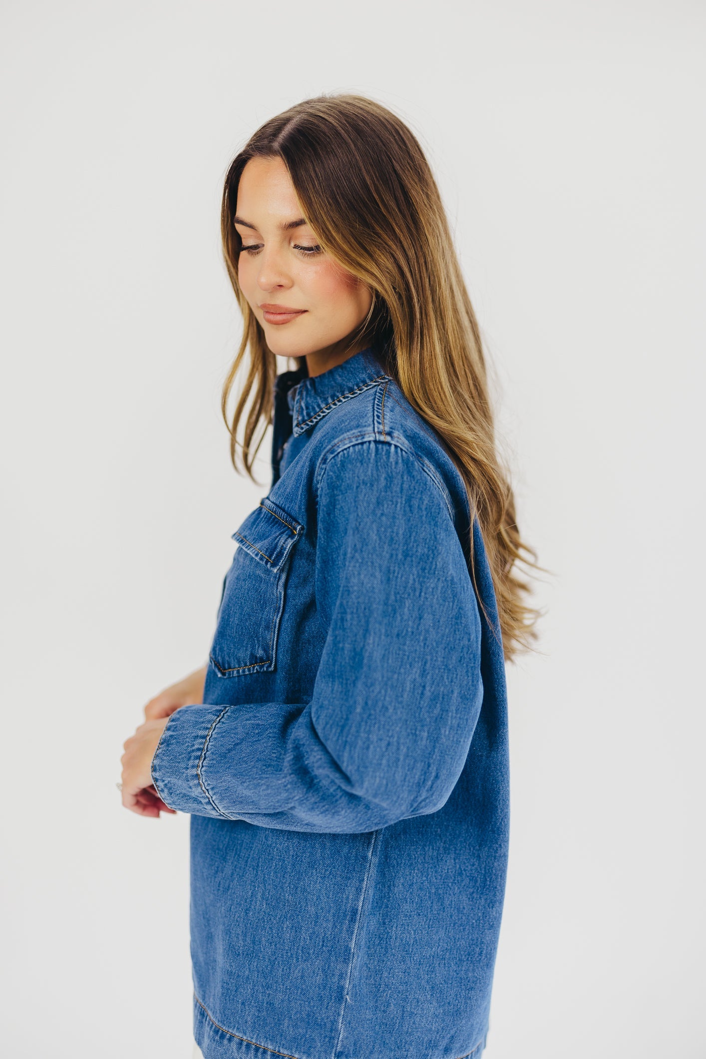 Jane Long-Sleeved Shirt in Denim