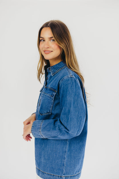 Jane Long-Sleeved Shirt in Denim