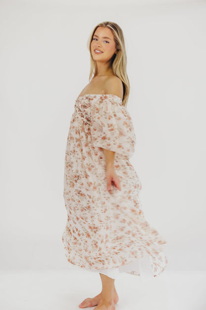 Harlow Maxi Dress in Ivory Floral - Bump Friendly & Inclusive Sizing (S-3XL)