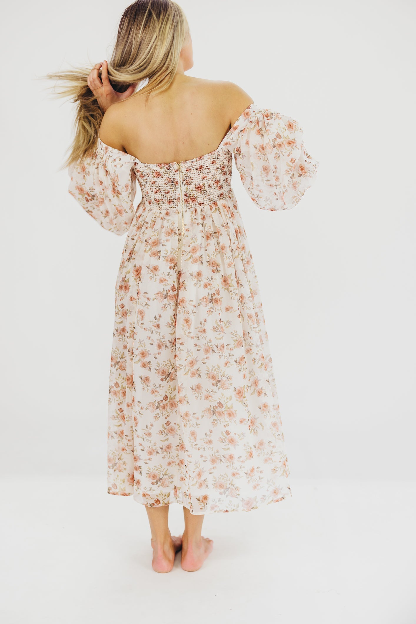 Harlow Maxi Dress in Ivory Floral - Bump Friendly & Inclusive Sizing (S-3XL)