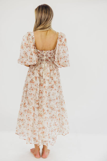 Harlow Maxi Dress in Ivory Floral - Bump Friendly & Inclusive Sizing (S-3XL)