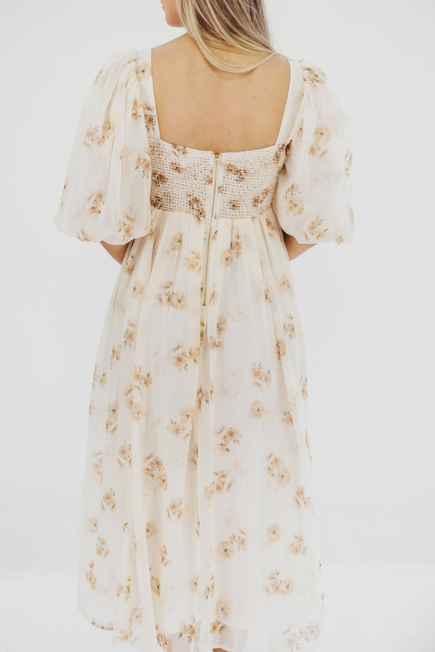 Harlow Maxi Dress in Taupe Floral - Bump Friendly & Inclusive Sizing (S-3XL)