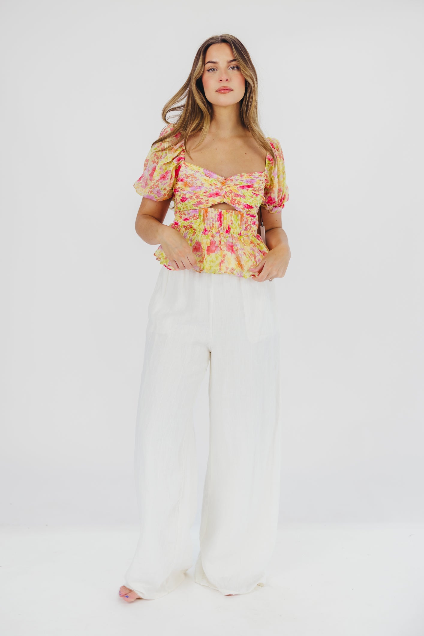 Arlet Top in Yellow Multi Floral