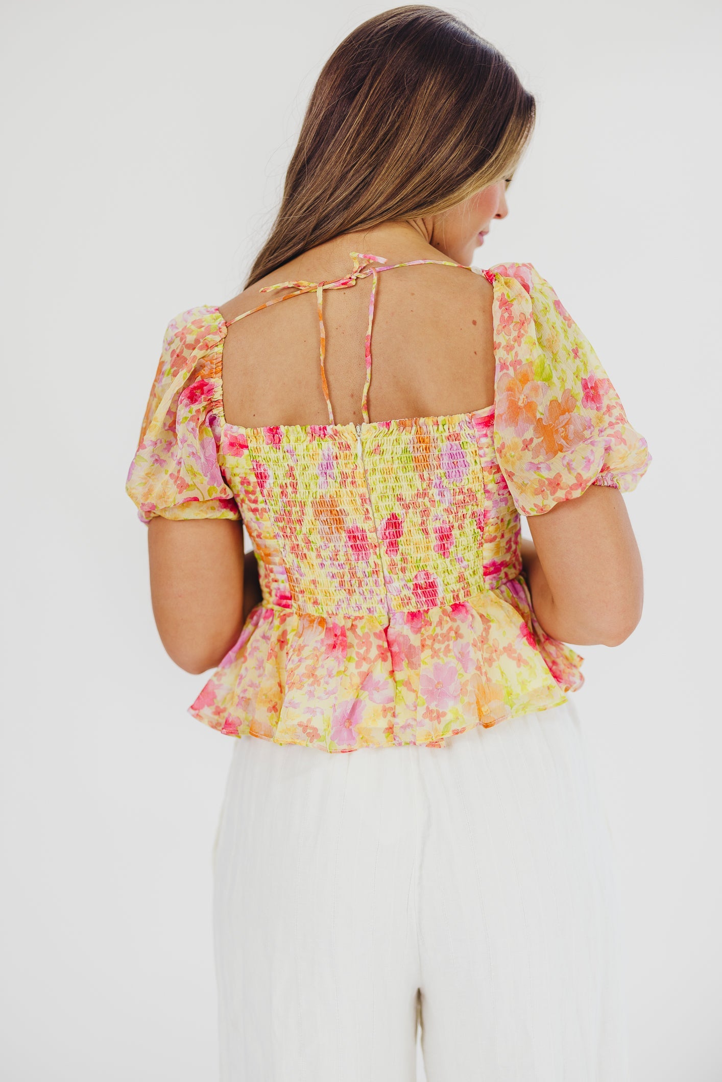 Arlet Top in Yellow Multi Floral