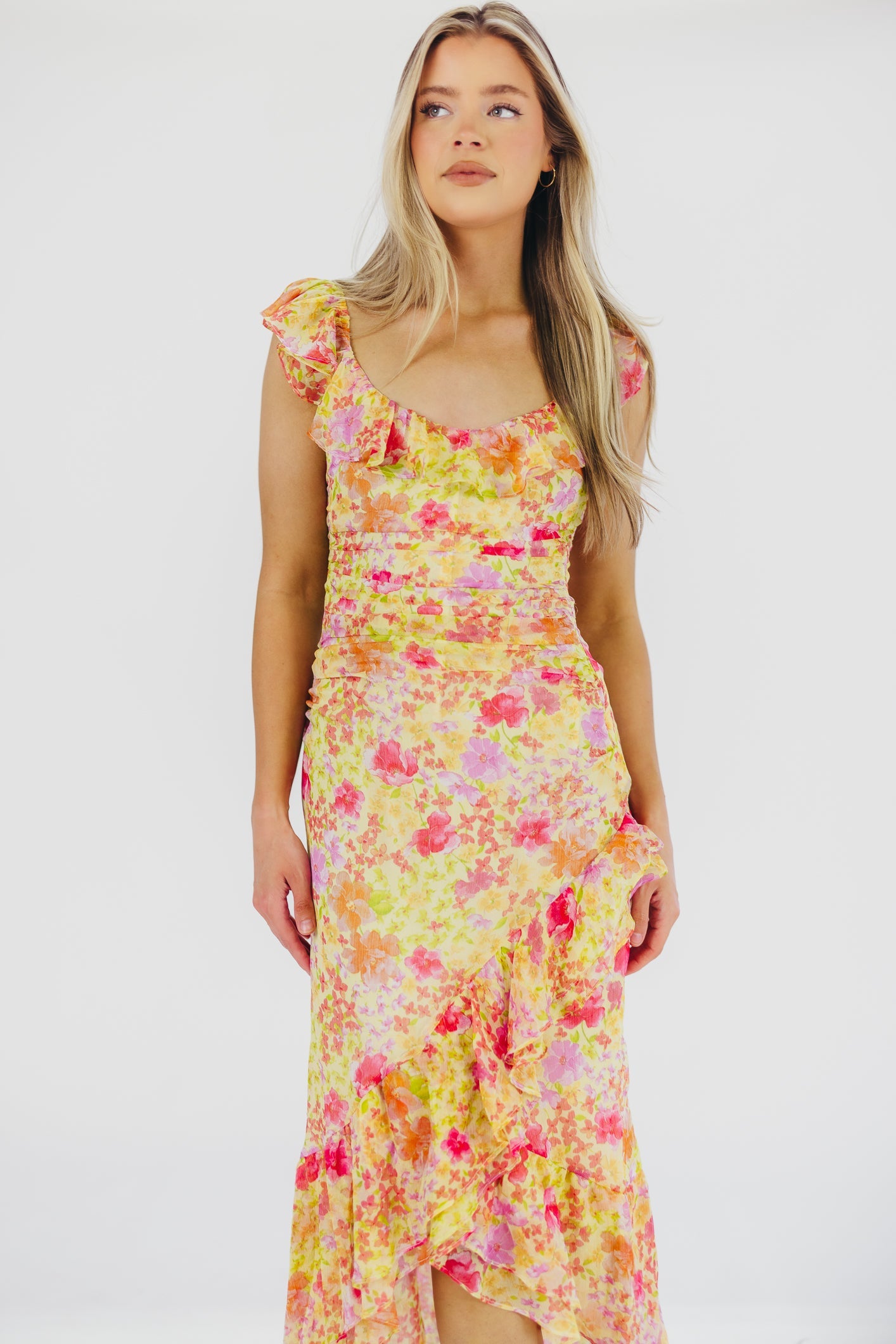 Luvita Dress in Yellow Multi Floral