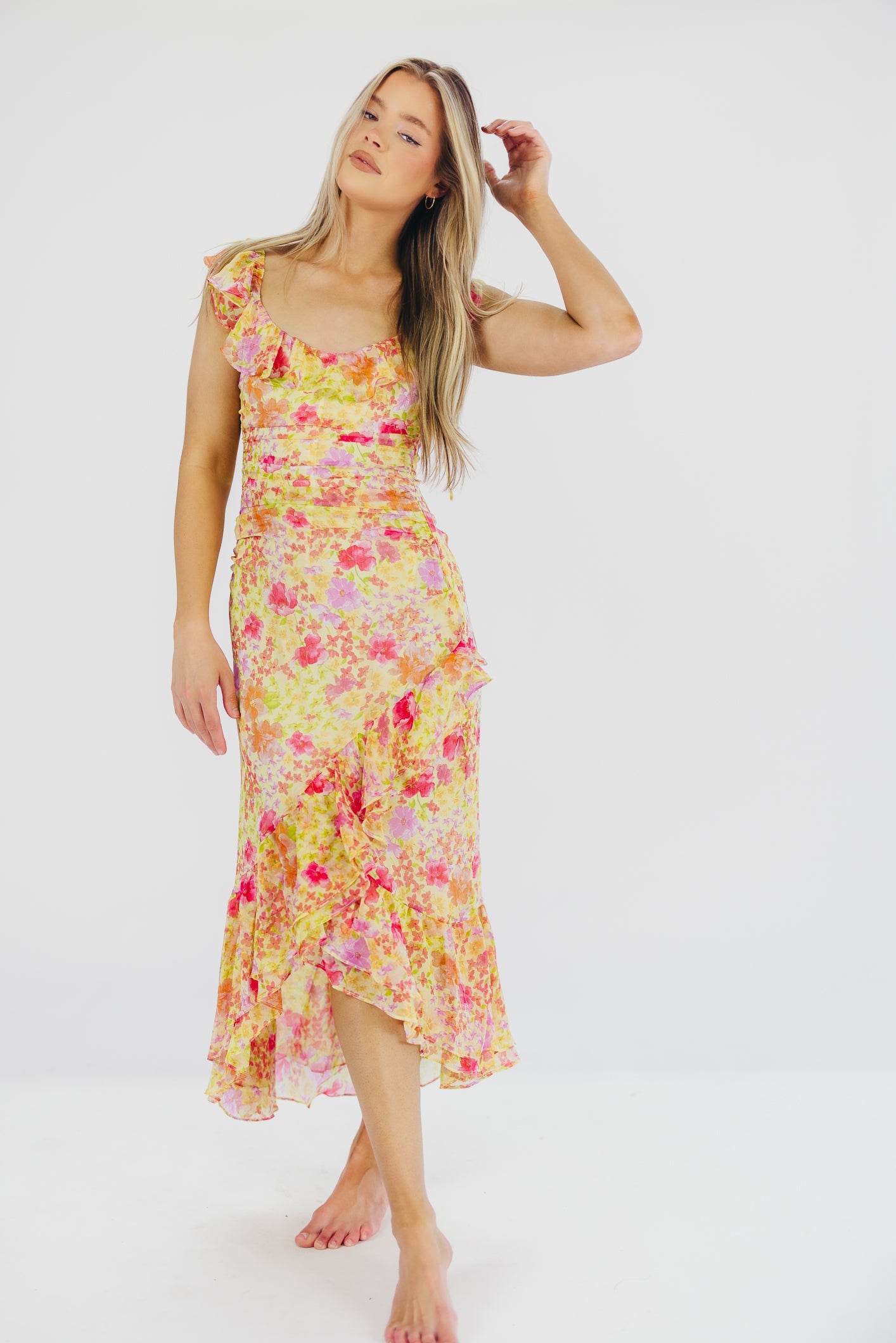 Luvita Dress in Yellow Multi Floral