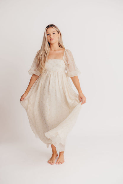 Mona Maxi Dress with Smocking in Butter Floral - Bump Friendly (S-3XL)