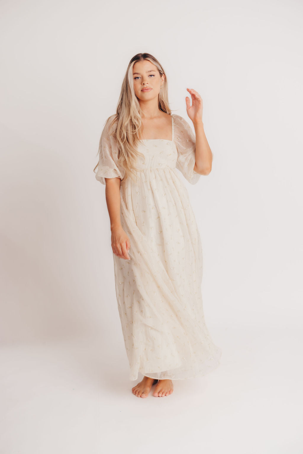 Mona Maxi Dress with Smocking in Butter Floral - Bump Friendly (S-3XL)