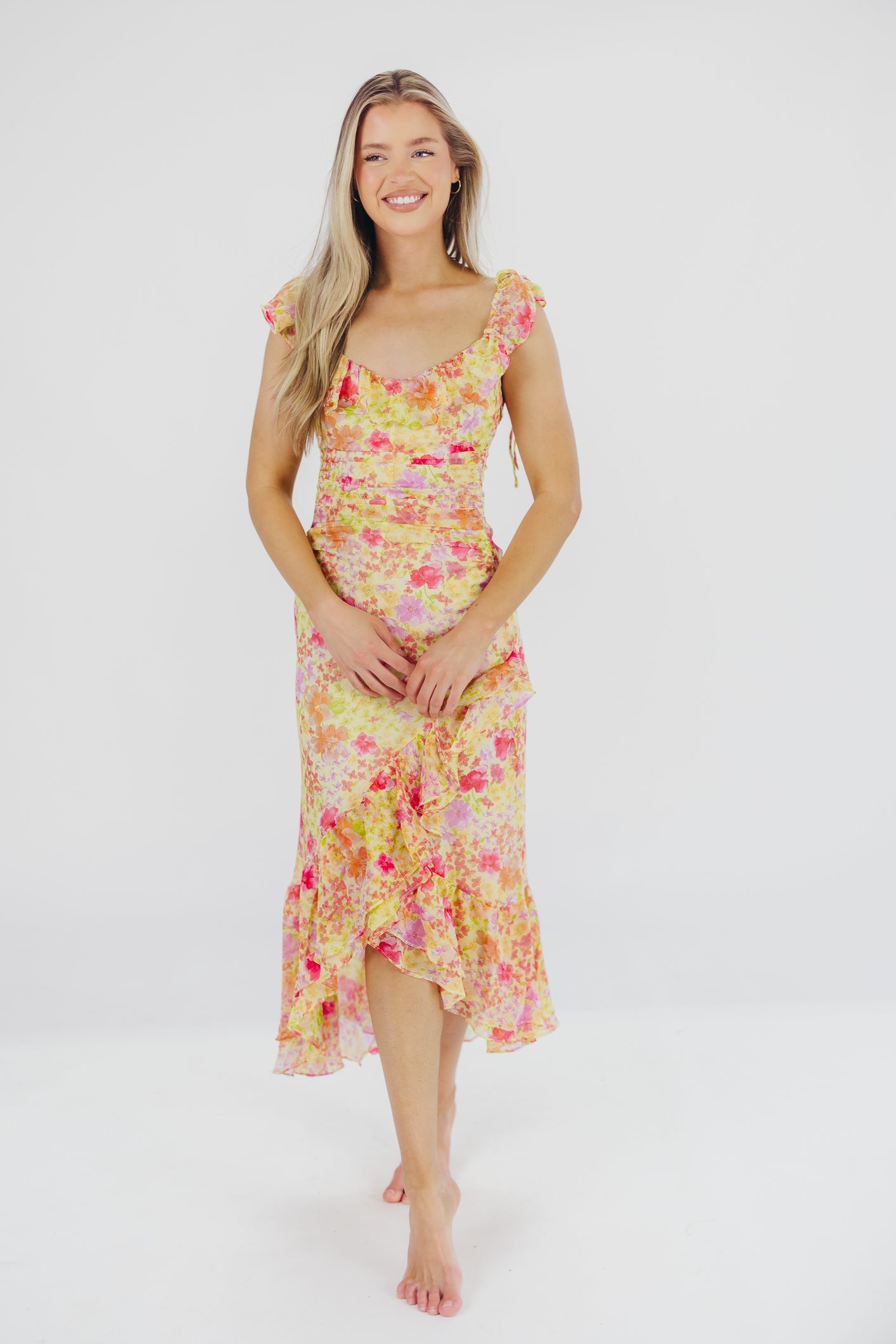 Luvita Dress in Yellow Multi Floral