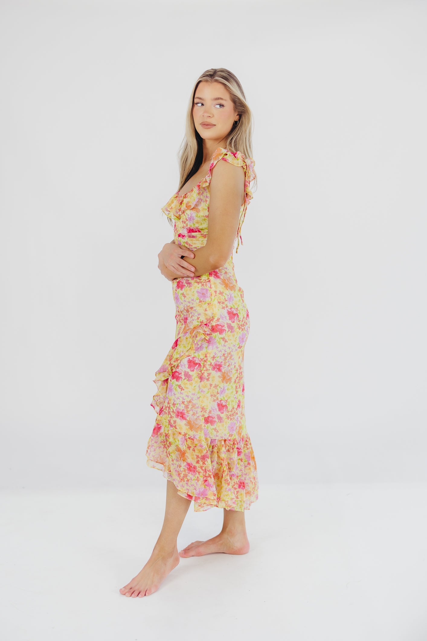 Luvita Dress in Yellow Multi Floral