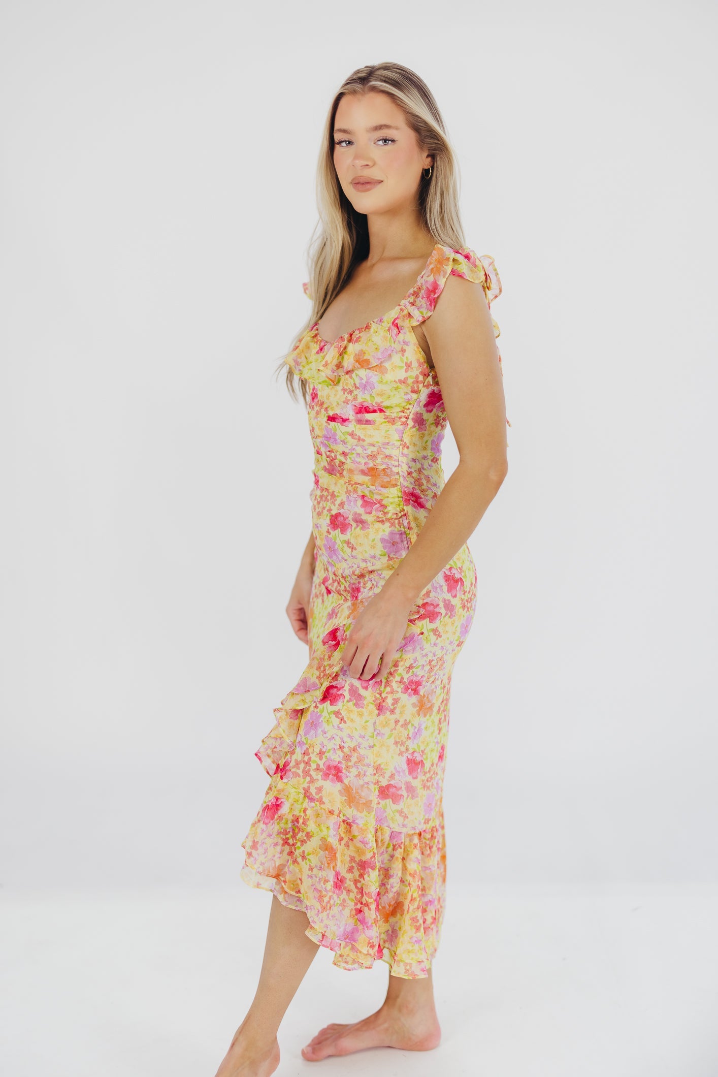 Luvita Dress in Yellow Multi Floral