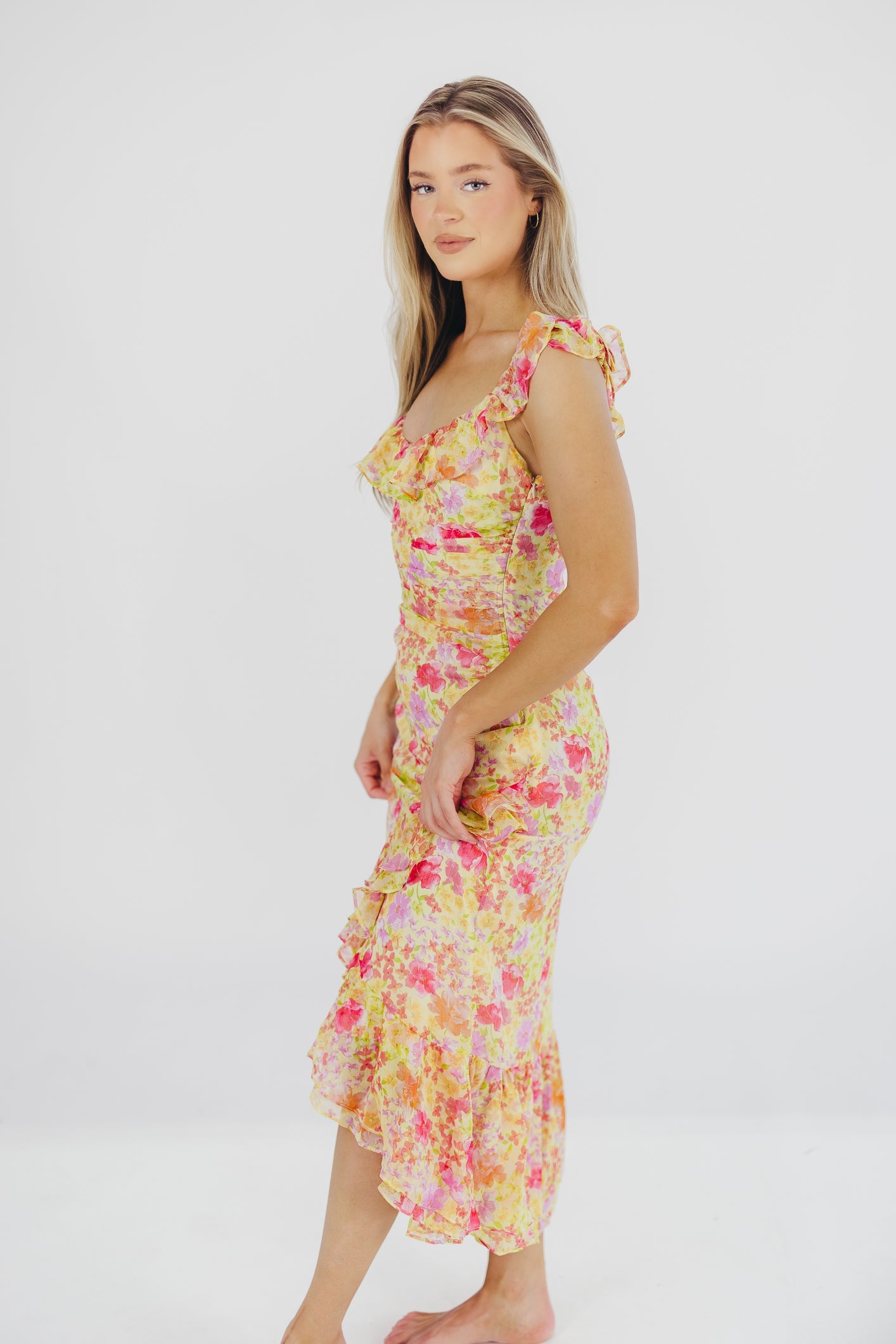 Luvita Dress in Yellow Multi Floral