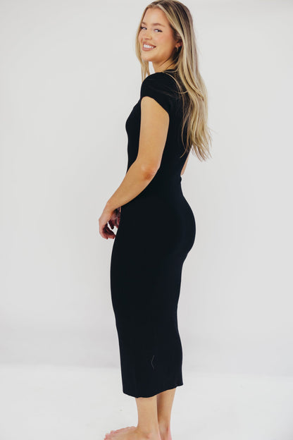 Wren Ribbed Knit Maxi Dress with Square Neckline in Black (XS-XL) - Worth Collective Exclusive