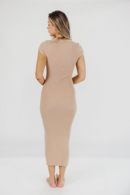 Wren Ribbed Knit Maxi Dress with Square Neckline in Dusty Blush (XS-XL) - Worth Collective Exclusive