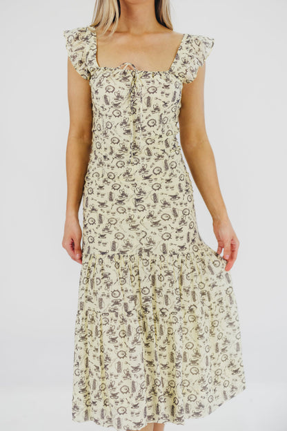 Emery Midi Dress in Vintage Tea (Sizes S-XL)