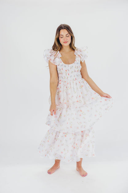 Forever & Always Midi Dress in Tiny Pink Floral - Bump Friendly & Inclusive Sizing (S-3XL)